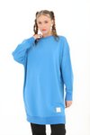 İndigo İki İp Kumaş Basic Sweatshirt Tesettür Tunik
