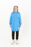 İndigo İki İp Kumaş Basic Sweatshirt Tesettür Tunik