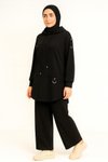 Siyah Oversize Kapişonlu İkili Takım