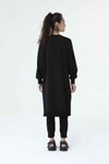 Siyah Uzun Boy Basic İki İp Kumaş Tesettür Tunik