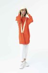 Somon İki İp Kumaş Basic Sweatshirt Tesettür Tunik
