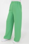Yeşil Geniş Paça Aerobin Kumaş Tesettür Pantolon