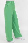 Yeşil Geniş Paça Aerobin Kumaş Tesettür Pantolon