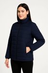 Lacivert Bomber Kapitone Astarlı Su İtici Tesettür Mont