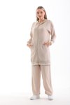 Bej Yazlık Sweat İkili Takım