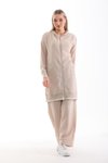 Bej Yazlık Sweat İkili Takım