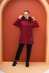 Bordo Spor Sweat-tunik Pantolon İkili Tesettür Takım