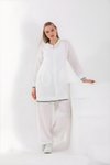 Ekru Yazlık Sweat Pantolon Alt Üst İkili Takım