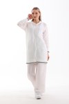 Ekru Yazlık Sweat Pantolon Alt Üst İkili Takım
