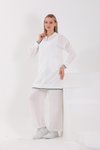 Ekru Yazlık Sweat Pantolon Alt Üst İkili Takım
