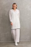 Ekru Yazlık Sweat Pantolon Alt Üst İkili Takım