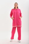 Fuşya İkili Gömlek Pantolon Takım