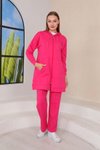 Fuşya Kabartma Baskılı Spor 3'lü Tesettür Takım