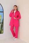 Fuşya Kabartma Baskılı Spor 3'lü Tesettür Takım