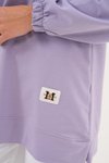 Lila Düz Basic Bisiklet Yaka Sweatshirt Tesettür Tunik