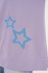 Lila Yıldız Desenli Bisiklet Yaka Sweatshirt Tesettür Tunik
