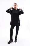 Siyah Spor İkili Sweat-tunik Pantolon Tesettür Eşofman