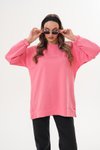 Somon Uzun Kol Bisiklet Yaka Be Yourself Baskılı Sweatshirt Tunik