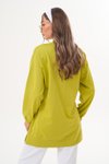Yeşil Bisiklet Yaka Uzun Kol Basic Sweatshirt Tesettür Tunik
