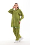 Yeşil Yazlık Sweat Pantolon İkili Tesettür Takım
