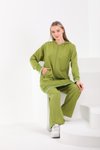 Yeşil Yazlık Sweat Pantolon İkili Tesettür Takım