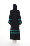 Zümrüt Şeritli Spor İkiiplik Balon Kol Tesettür Elbise