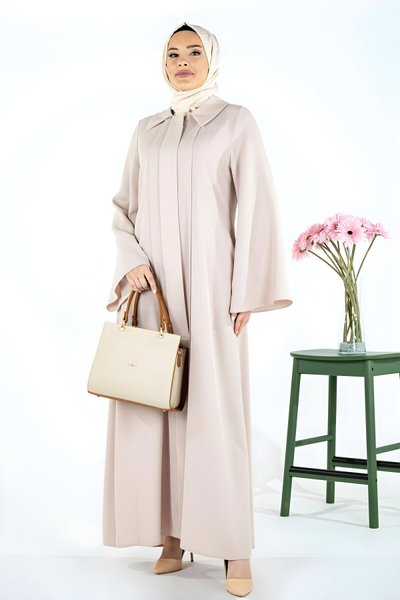 Bej Söğüt Aller Pat Detaylı Ferace