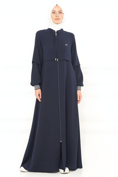 Lacivert Spor Ribanalı Ferace