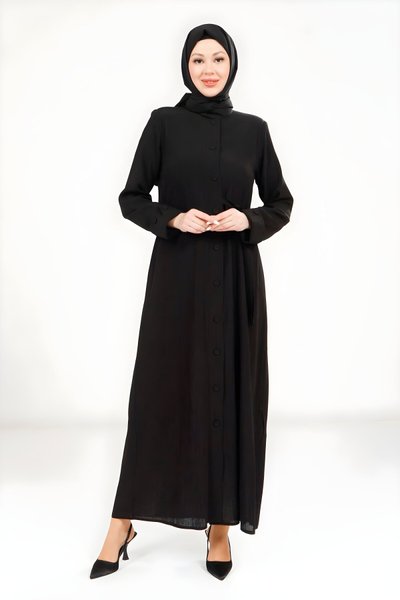 Siyah Düğmeli Ferace