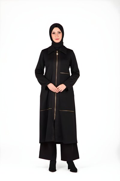 Siyah Fermuar Detaylı Giyçık