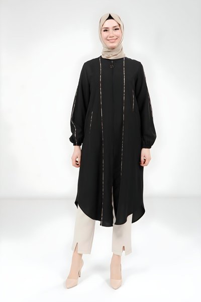 Siyah Giy Çık Biyeli Kap