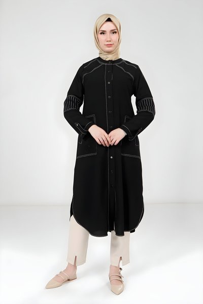 Siyah Spor Dikişli Giy Çık