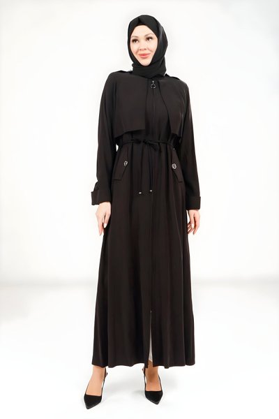 Siyah Trençkot Ferace