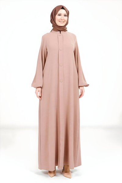 Tarçın Düğme Aksesuarlı Ferace