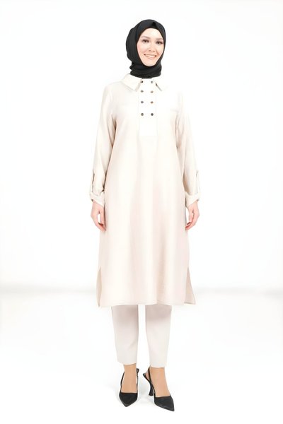 Taş Apoletli Tesettür Tunik