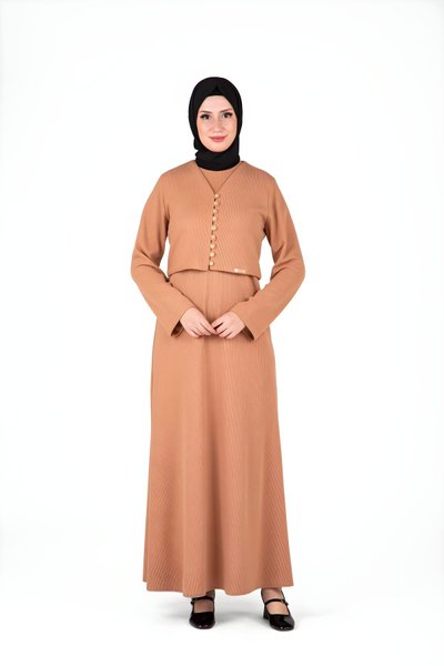 Vizon Örme Ceketli Elbise Takım