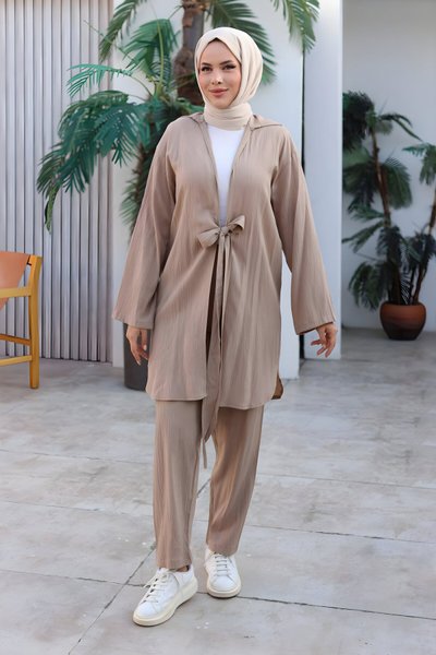 Vizon İkili Kimono Bağlama Detaylı Takım