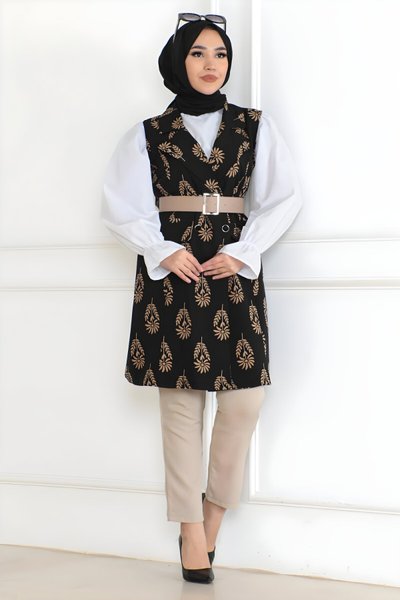 Siyah Desenli Ceket