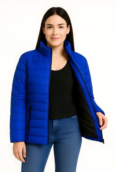 Saks Mavisi Bomber Tesettür Mont