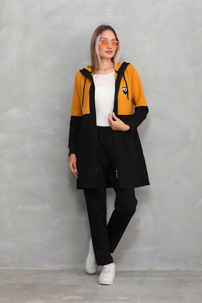 Hardal Bloklu Armalı Tesettür Eşofman Takım