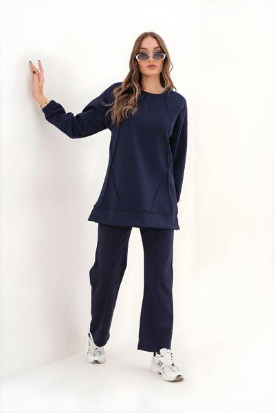 Lacivert Bisiklet Yaka Eşofman Takım