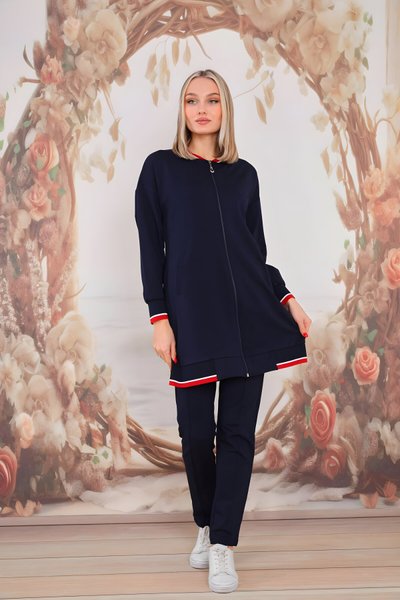 Lacivert İkili Spor Tesettür Eşofman