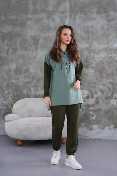 Mint Spor Yarım Fermuar İkili Takım