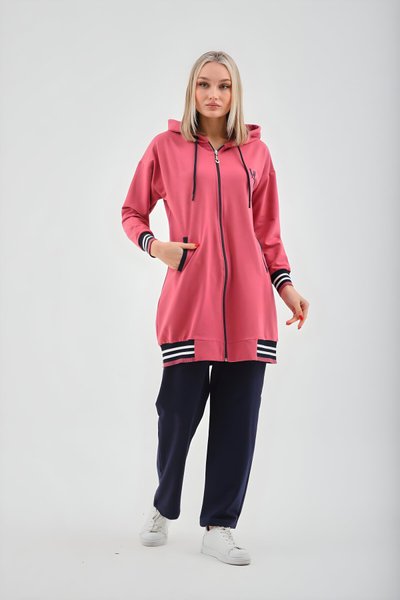 Pudra Spor İkili Takım Tesettür Eşofman