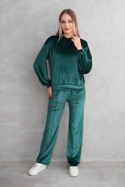 Zümrüt Salaş Kadife Tesettür Eşofman Takım