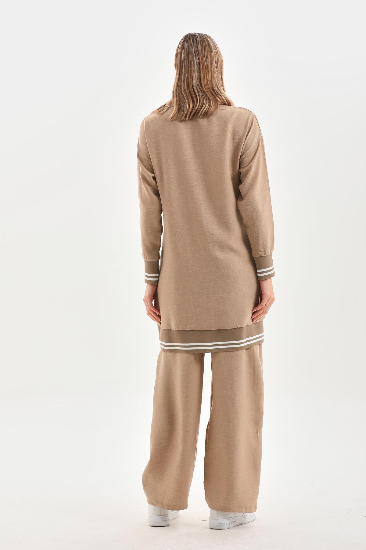 Two-Piece Shirt and Trousers Set - Beige - Westbound