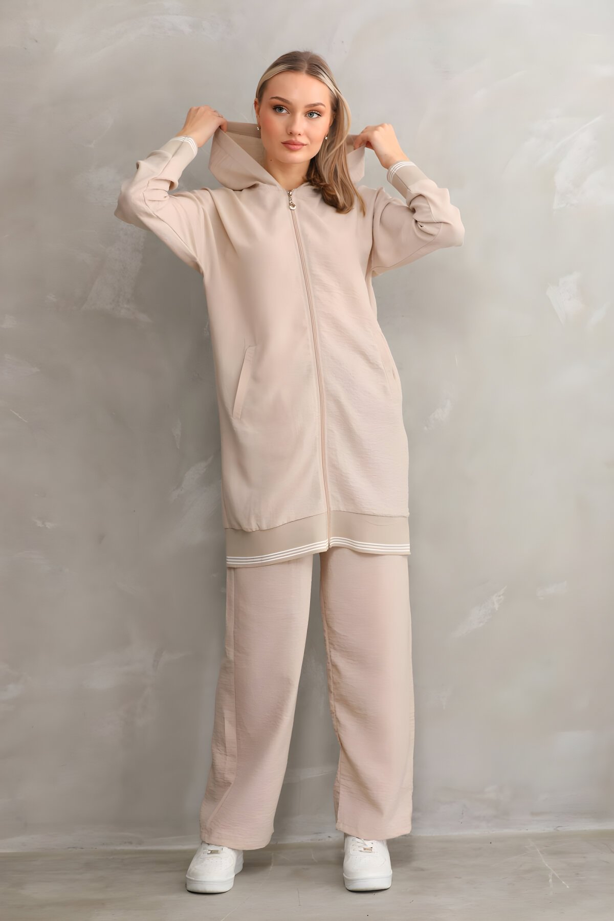 Bej Yazlık Sweat İkili Takım - Westbound