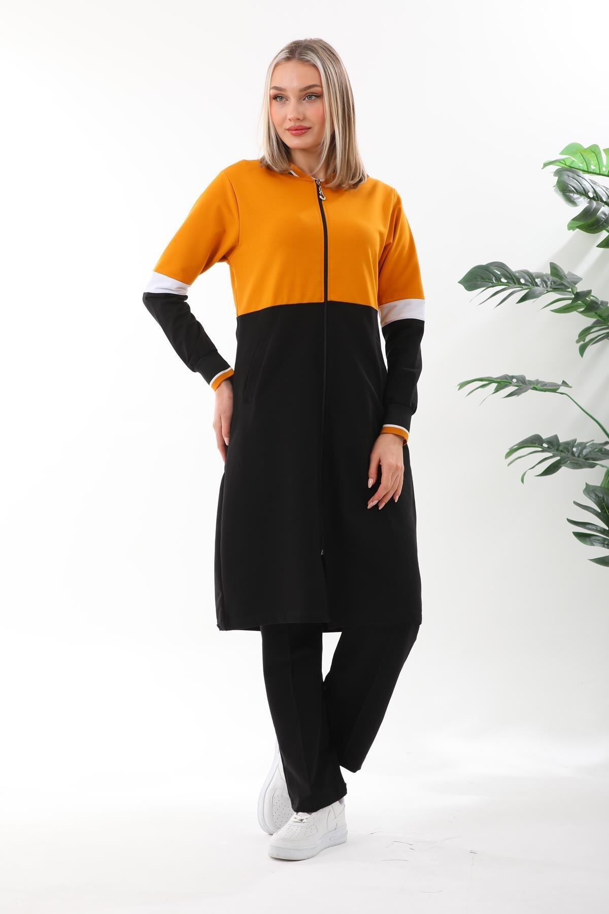 Long Sport Modest Tracksuit Set - Mustard - Westbound