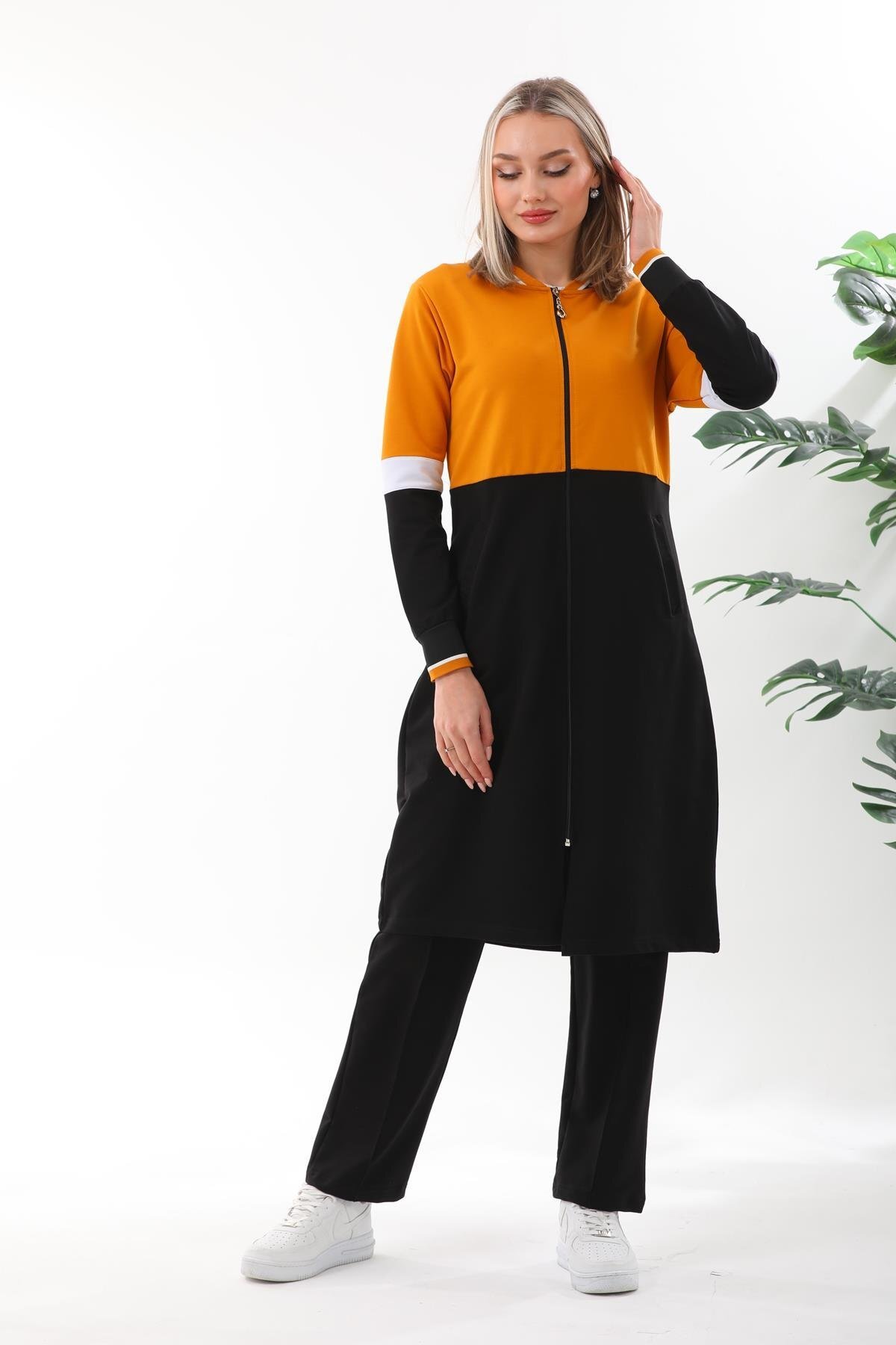 Long Sport Modest Tracksuit Set - Mustard - Westbound