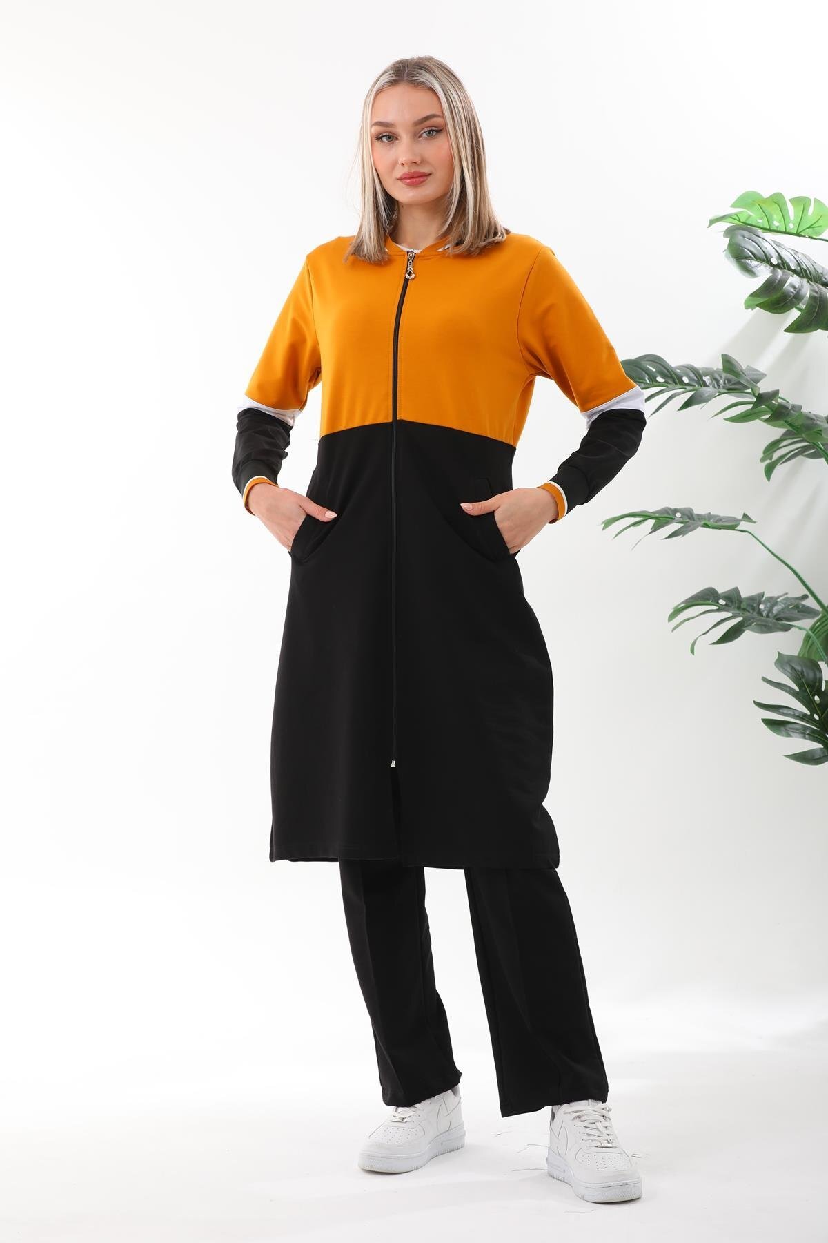Long Sport Modest Tracksuit Set - Mustard - Westbound